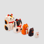 Handmade Paper-mâché Maneki-neko (Multi-Color)
